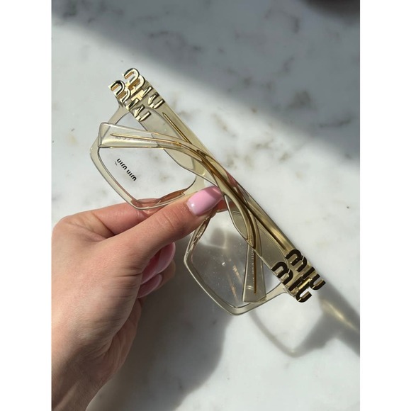 NEW Miu Miu MU04UV Oversized Square Eyeglasses in Clear - Picture 7 of 10